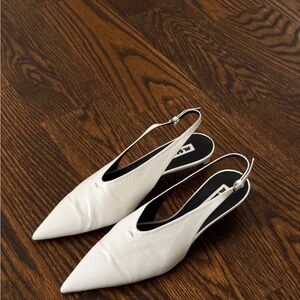 White Slingback Women's Shoes